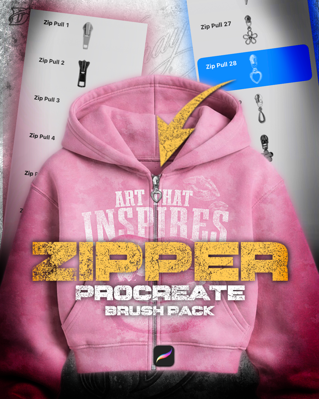 Zipper Procreate Brush Pack V2 | 30+ Styles