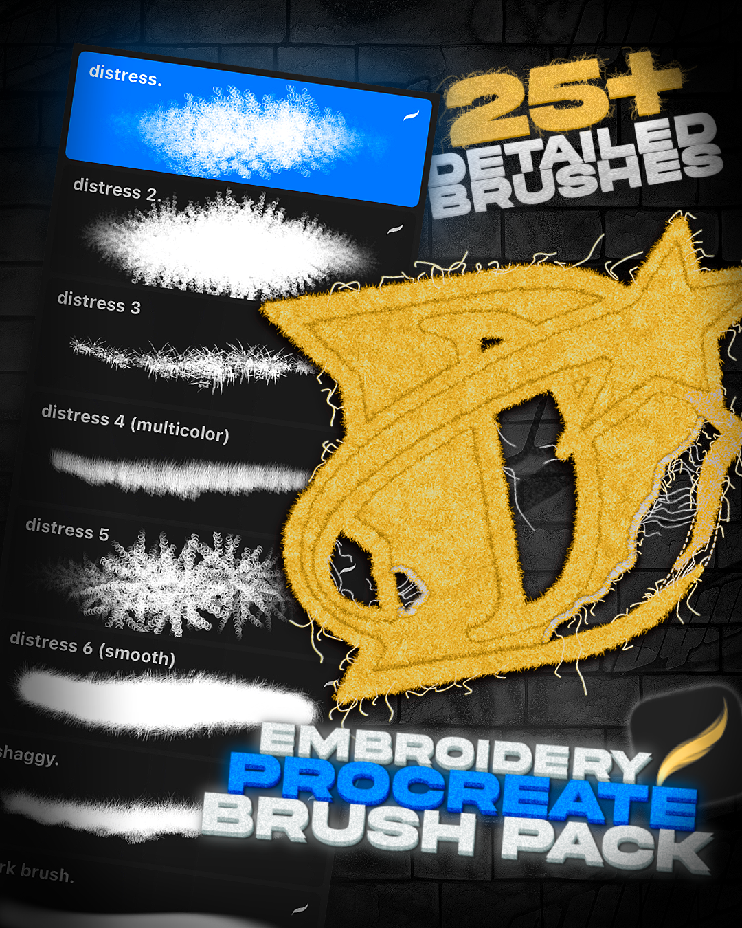 EMBROIDERY PROCREATE BRUSH PACK