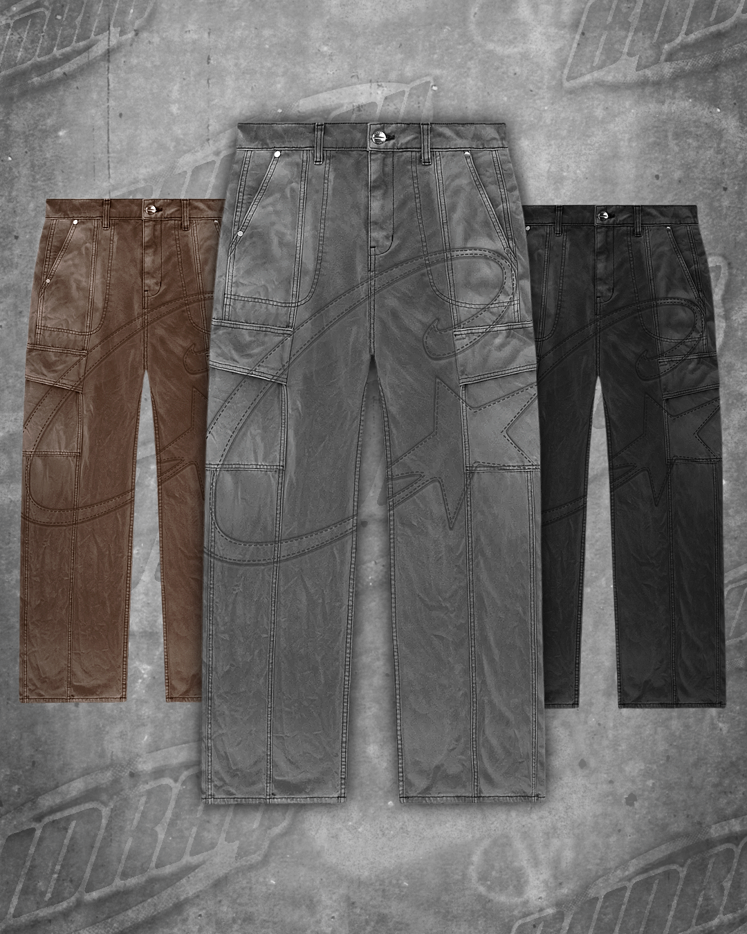 WASHED CARGO PANTS MOCKUP