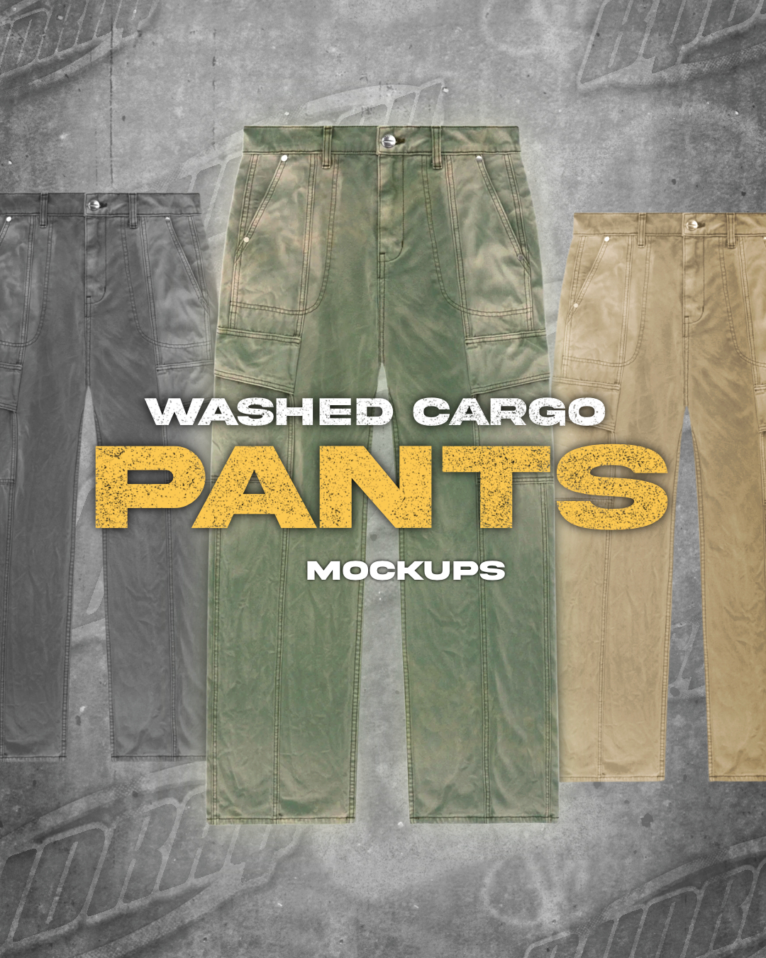 WASHED CARGO PANTS MOCKUP