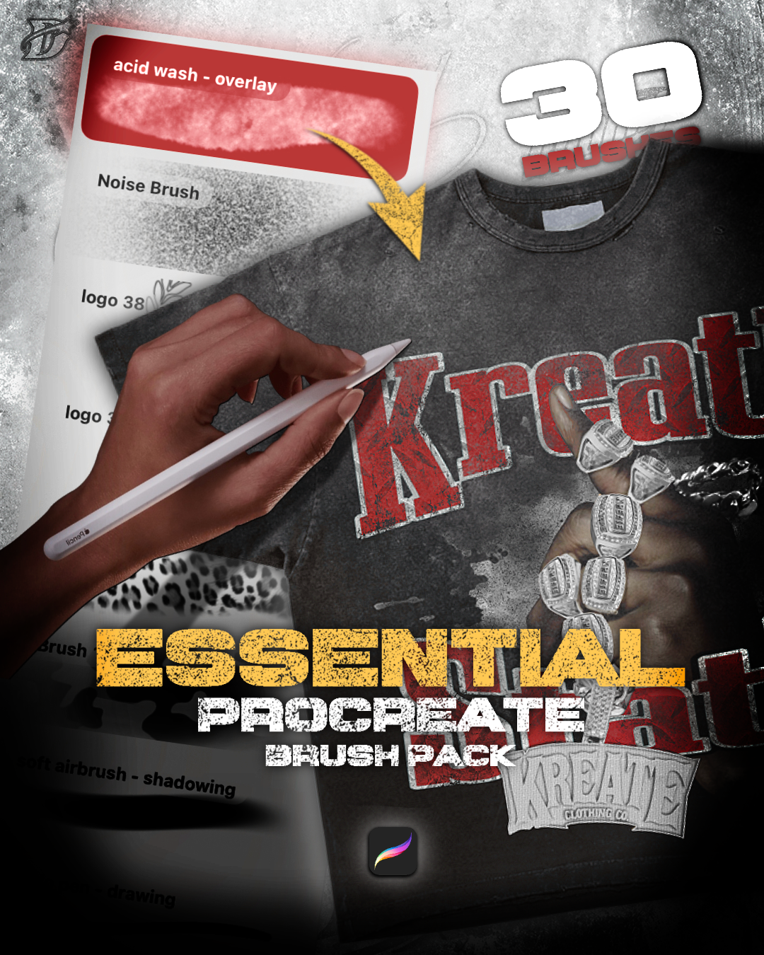 My Essential Procreate Brushes V2 | 30 brushes