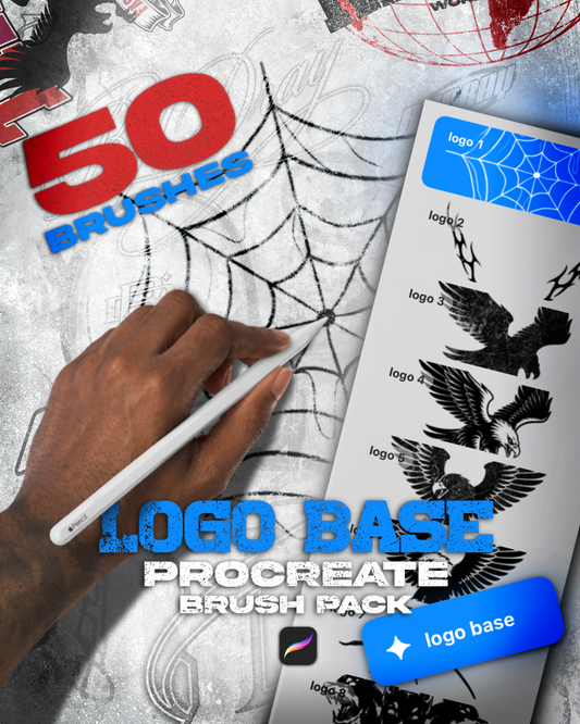 Logo Base Procreate Brushes | 50 brushes