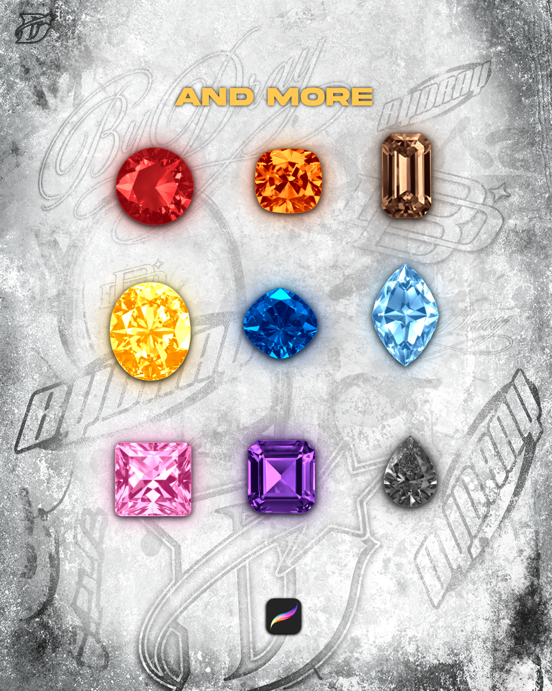 Rhinestone Procreate Brush Pack V2 | 90+ Brushes