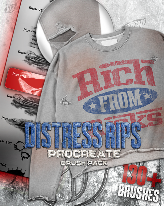 Distress Rip Procreate Brushes | 130+ brushes