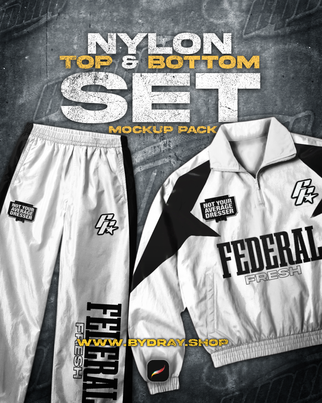 Nylon Set Mockup Pack | 50+ MOCKUPS (Tracksuits, Qtr Zips & Snap Pants)
