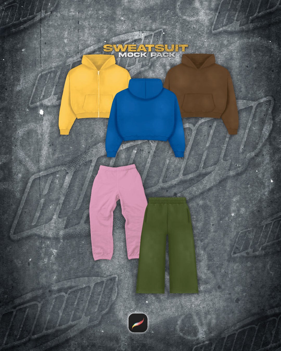 Sweatsuit Mockup Pack | 50+ MOCKUPS (Hoodies, Zipups & Sweats)