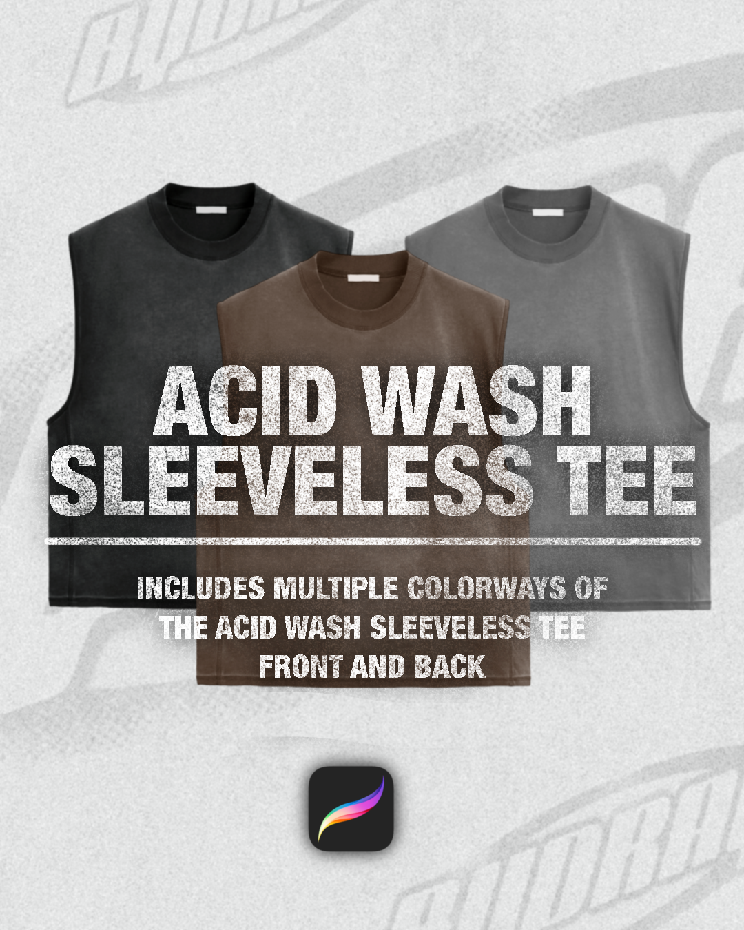 ACID WASH SLEEVELESS TEE