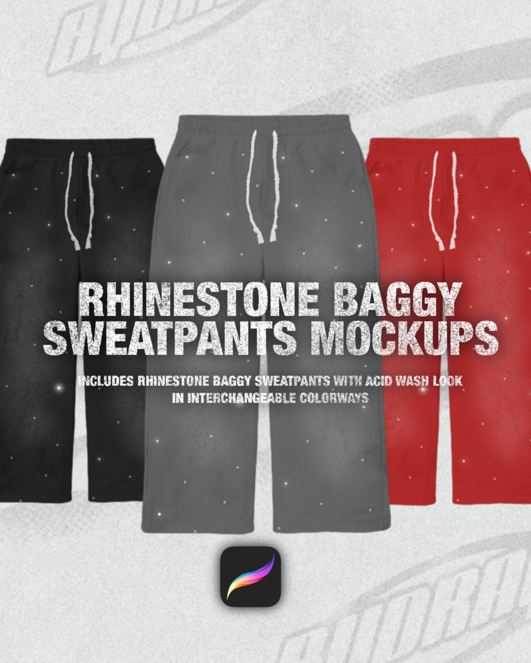 RHINESTONE BAGGY SWEATPANTS MOCKUP