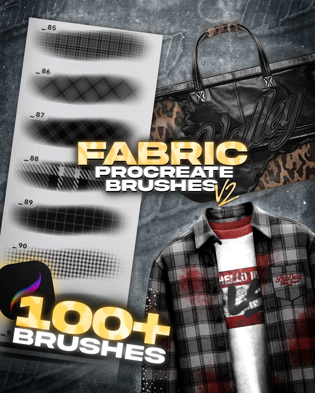 Fabric Procreate Brushes V2 | 100+ Brushes
