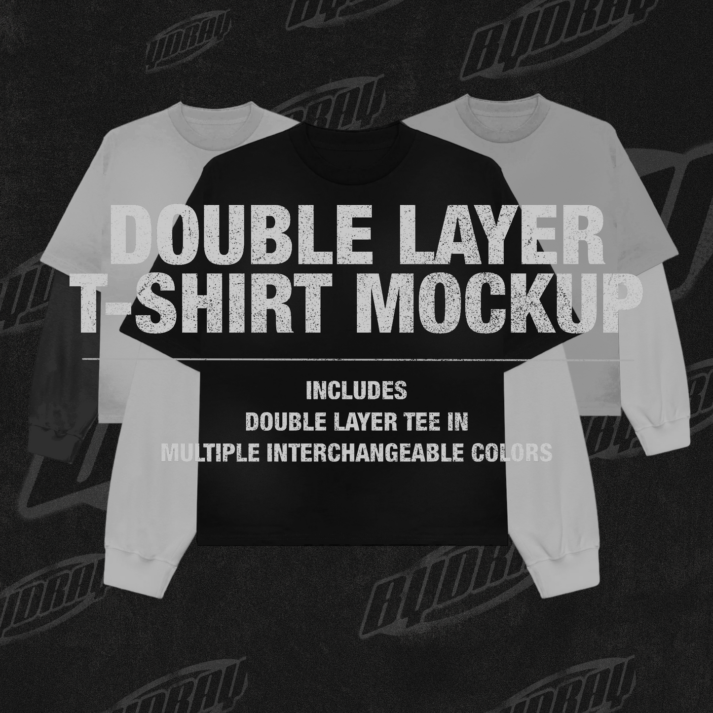 DOUBLE LAYER TSHIRT MOCKUP.